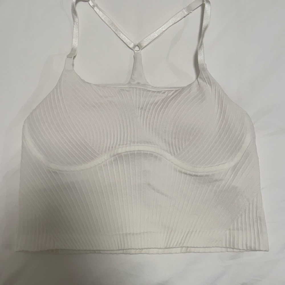 Lululemon cropped white ribbed tank
